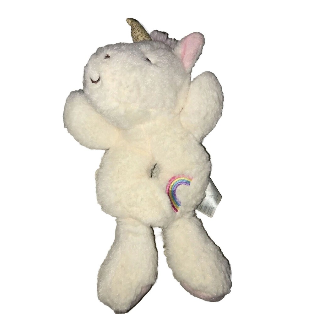 Spark Create Imagine Unicorn Plush Rattle Ring Rainbow Walmart Crinkle Lovey EUC
